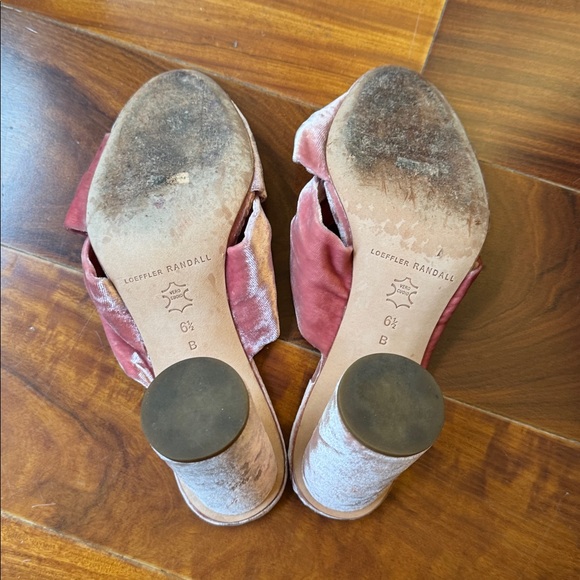 Loeffler Randall Coco Knotted Velvet Mules Petal Blush Pink in Size 6.5 - Picture 4 of 6